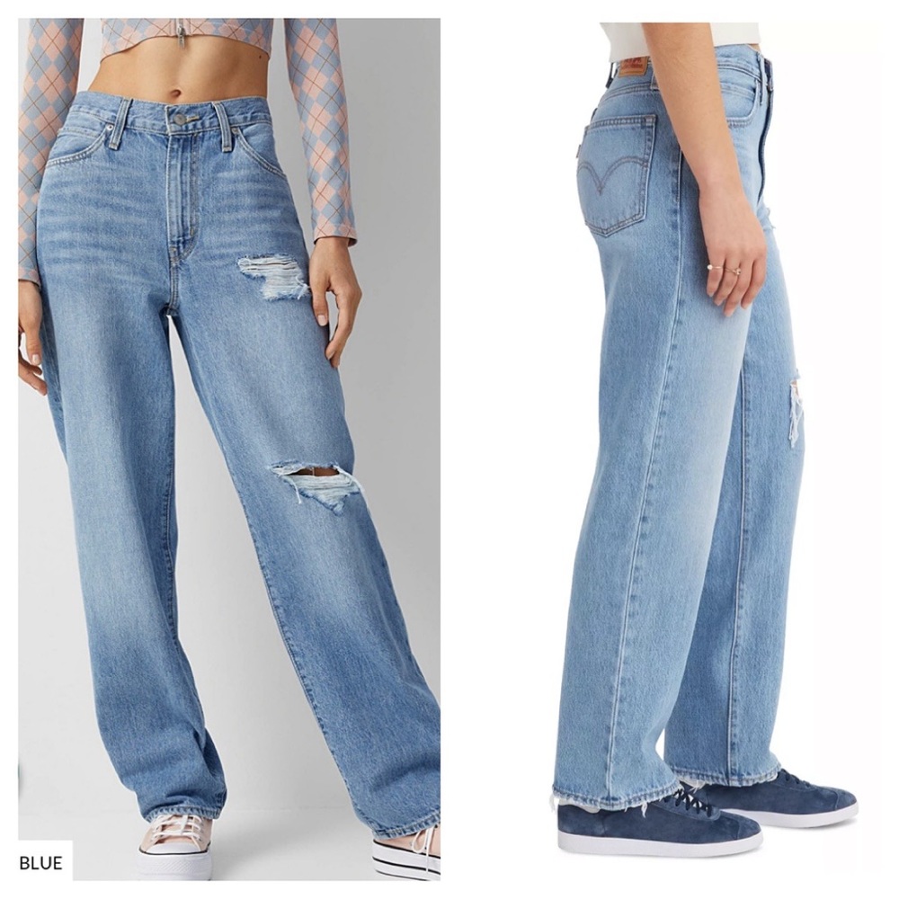 Levi’s ‘94 Baggy Mid Rise Straight Leg Jeans Distressed Medium Blue 25 26 29 30 - Picture 8 of 15